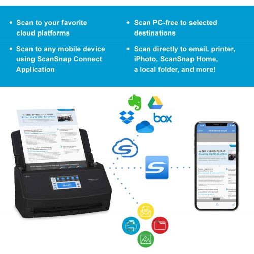  [아마존베스트]Fujitsu ScanSnap iX1600 Versatile Cloud Enabled Document Scanner for Mac and PC, Black
