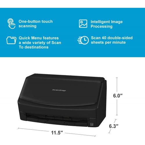  [아마존베스트]Fujitsu ScanSnap iX1400 Simple One-Touch Button Document Scanner for Mac and PC, Black