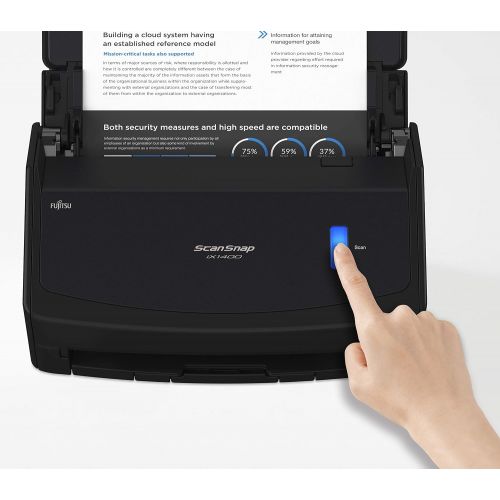  [아마존베스트]Fujitsu ScanSnap iX1400 Simple One-Touch Button Document Scanner for Mac and PC, Black