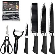 [아마존베스트]Fukep Kitchen Chef Knife Set for Home, Sharp Cutting Knives Non-stick Knife including Peeler and Scissors under 25 Dollars
