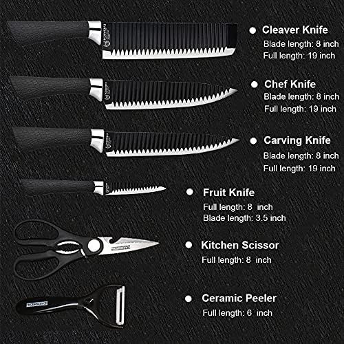  [아마존베스트]Fukep Kitchen Chef Knife Set for Home, Sharp Cutting Knives Non-stick Knife including Peeler and Scissors under 25 Dollars