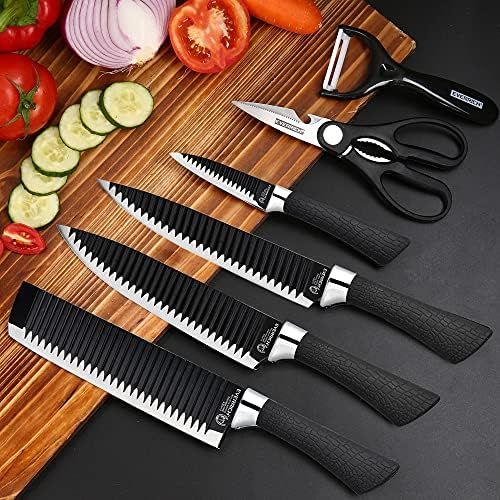  [아마존베스트]Fukep Kitchen Chef Knife Set for Home, Sharp Cutting Knives Non-stick Knife including Peeler and Scissors under 25 Dollars