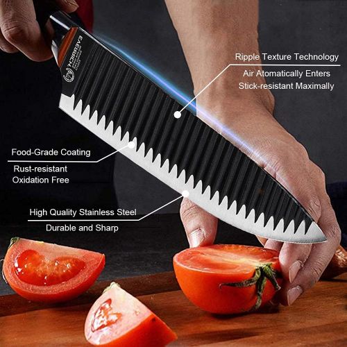  [아마존베스트]Fukep Kitchen Chef Knife Set for Home, Sharp Cutting Knives Non-stick Knife including Peeler and Scissors under 25 Dollars