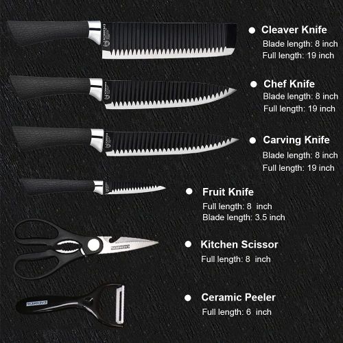  [아마존베스트]Fukep Kitchen Chef Knife Set for Home, Sharp Cutting Knives Non-stick Knife including Peeler and Scissors under 25 Dollars