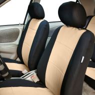 T-Foot Car Seat Cover Neoprene Waterproof Pet Proof Full Set Cover with Dash Pad (Beige)