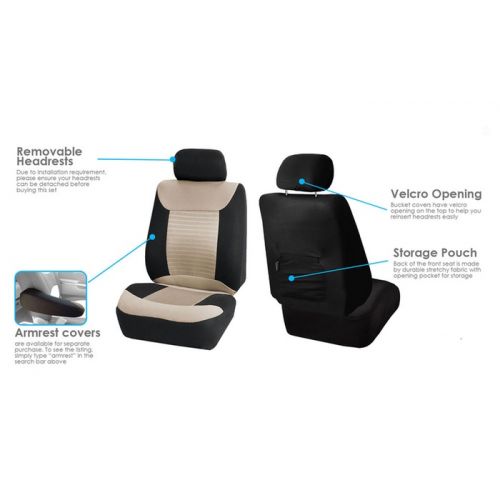  Full Set Premium 3D Air Mesh Fabric Seat Covers FB062115-G