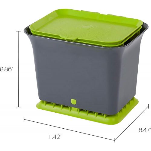  Full Circle Fresh Air Odor-Free Kitchen Compost Bin, Green Slate