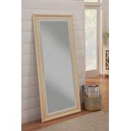 Full Length Mirror Standing - Antique White Polystyrene Beveled Glass Leaning - for Your Elegant Viewing Angle