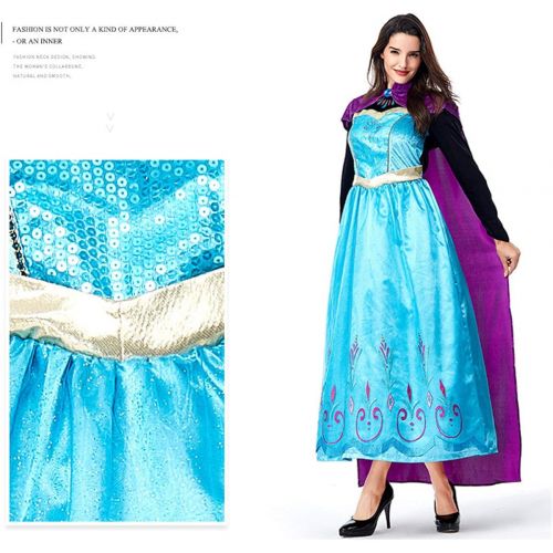  Full Win Women Elegent Princess Dress Costume Snow Queen Fancy Dress Costume