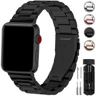 [아마존베스트]Fullmosa Compatible Apple Watch Band 42mm 44mm 38mm 40mm, Stainless Steel Metal for Apple Watch Bands, 42mm 44mm Black