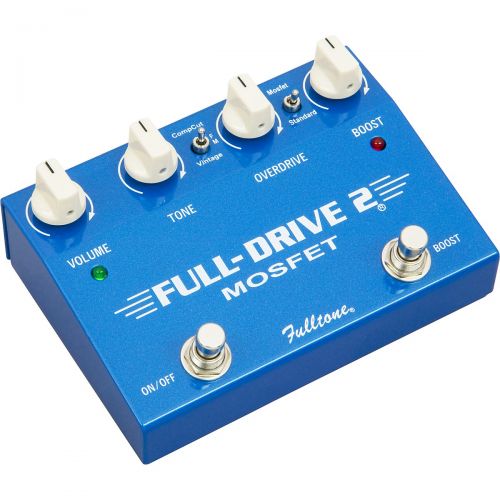  Fulltone},description:Housed in a beautiful, powdercoated blue 16-gauge steel enclosure, the Fulltone Ful-Drive 2 pedal is capable of everything from clean boost to raw, non-compre