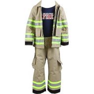 Fully Involved Stitching Personalized Firefighter Toddler 3pc Tan Outfit (5/6)