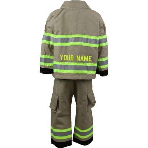  할로윈 용품Fully Involved Stitching Personalized Firefighter Toddler 3pc Tan Outfit (5/6)