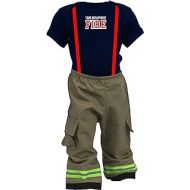 Fully Involved Stitching Personalized Firefighter Baby Tan 2Pc Costume