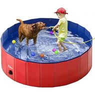 Fuloon PVC Pet Swimming Pool Portable Foldable Pool Dogs Cats Bathing Tub Bathtub Wash Tub Water Pond Pool Pet Pool & Kiddie Pools for Kids in The Garden,