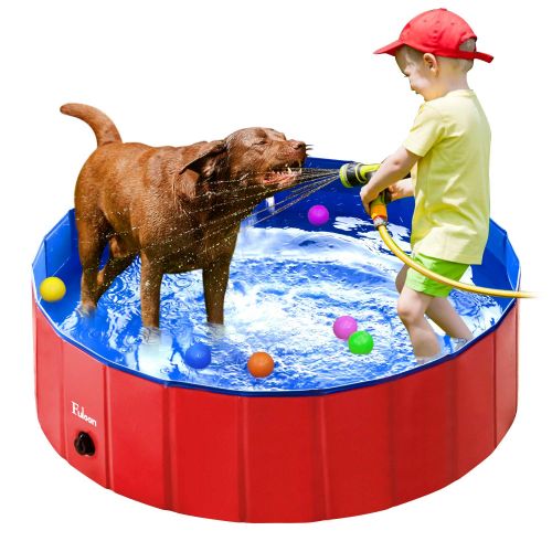  Fuloon PVC Pet Swimming Pool Portable Foldable Pool Dogs Cats Bathing Tub Bathtub Wash Tub Water Pond Pool & Kiddie Pools for Kids in The Garden,