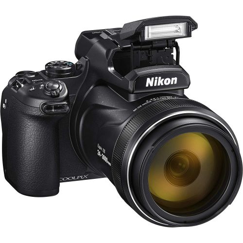  Fumfie Nikon-COOLPIX P1000 Digital Camera Professional Bundle Deal with SanDisk Extreme Pro 128GB SDXC UHS-I Card + Digital Slave Flash + Scorpion Stabilizer and More- International Versi