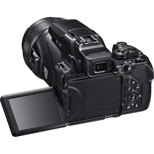  Fumfie Nikon-COOLPIX P1000 Digital Camera Professional Bundle Deal with SanDisk Extreme Pro 128GB SDXC UHS-I Card + Digital Slave Flash + Scorpion Stabilizer and More- International Versi