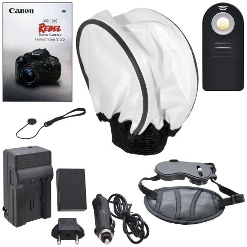  Fumfie Everything You Need Advanced Video Bundle for Canon T6i, T6s, 750D, 760D (Accessories for 67mm Lenses) Includes: 2 Extended Life Replacement Batteries + LED Light + Stabilizer + Mi