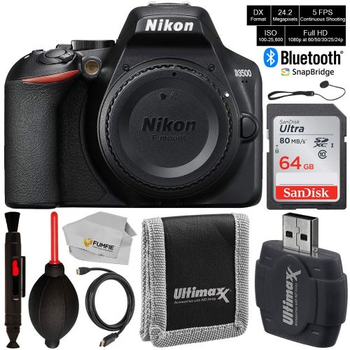  Fumfie Nikon D3500 DSLR Camera (Body Only) and Starter Accessory Bundle-International Version (No Warranty)