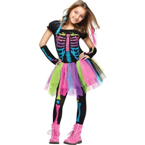  Fun World Funky Punky Bones Costume, Medium 8 - 10, Multicolor