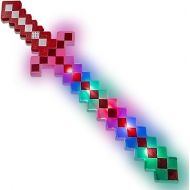 Fun Central LED Light Up Pixel 8-Bit Toy Sword for Kids - Red