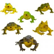 Fun Central 12 Pack - 3 Inch Rubber Realistic Frog Figurines for Kids - Assorted