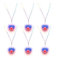 Fun Central 6 Pack LED Light Up Mouse Ears Clubhouse Necklace For Boys & Girls Party Favors
