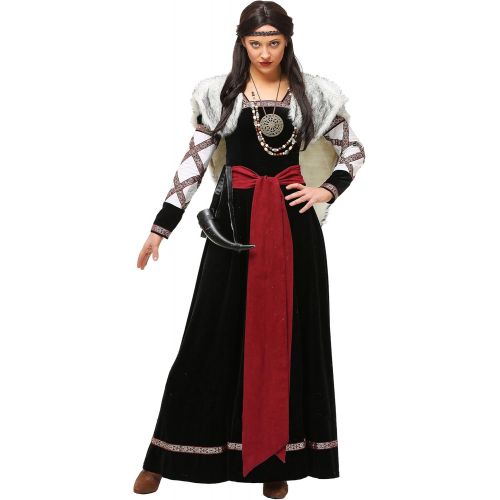  할로윈 용품Fun Costumes Adult Dark Viking Dress Costume Womens Plus Size Medieval Viking Raider Costume