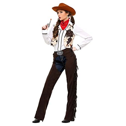  할로윈 용품Fun Costumes Womens Western Cowgirl Costume Adult Cowgirl Chaps Costume