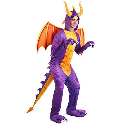  할로윈 용품Fun Costumes Spyro The Dragon Jumpsuit Costume Purple Dragon Video Game Costume for Adults