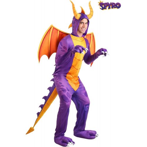  할로윈 용품Fun Costumes Spyro The Dragon Jumpsuit Costume Purple Dragon Video Game Costume for Adults