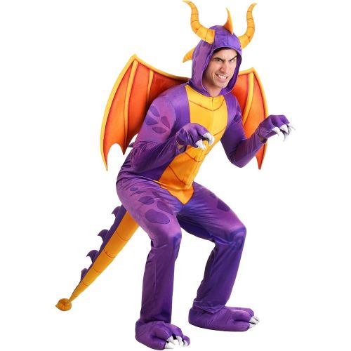  할로윈 용품Fun Costumes Spyro The Dragon Jumpsuit Costume Purple Dragon Video Game Costume for Adults