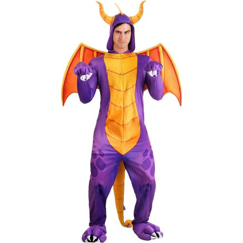  할로윈 용품Fun Costumes Spyro The Dragon Jumpsuit Costume Purple Dragon Video Game Costume for Adults