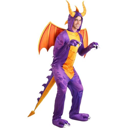  할로윈 용품Fun Costumes Spyro The Dragon Jumpsuit Costume Purple Dragon Video Game Costume for Adults