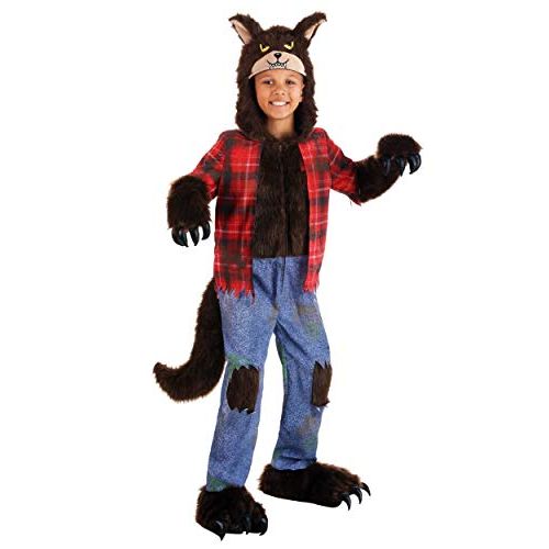  할로윈 용품Fun Costumes Brown Werewolf Costume Kids Boys Werewolf Jumpsuit Halloween Costume