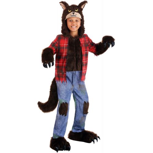  할로윈 용품Fun Costumes Brown Werewolf Costume Kids Boys Werewolf Jumpsuit Halloween Costume