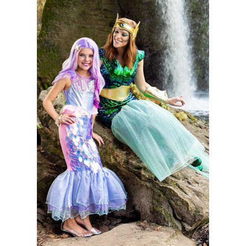  할로윈 용품Fun Costumes Kids Sparkling Mermaid Costume Girls Costume Dress with Sequin Mermaid Tail