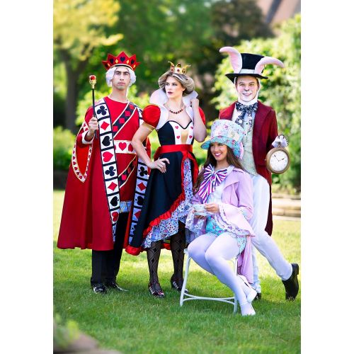  할로윈 용품Fun Costumes Adult Pretty Mad Hatter Costume Womens Alice in Wonderland Costume Pink Mad Hatter