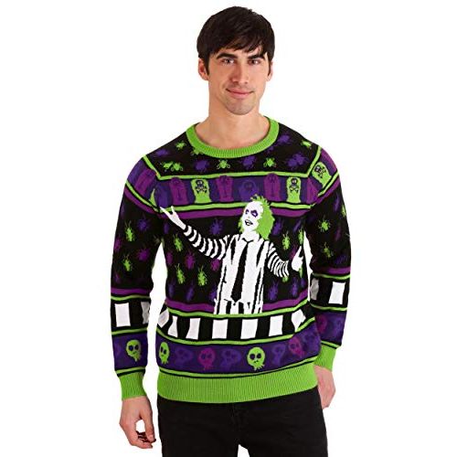  할로윈 용품Fun Costumes Beetlejuice Its Showtime! Adult Halloween Sweater