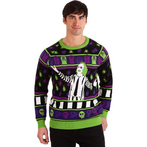  할로윈 용품Fun Costumes Beetlejuice Its Showtime! Adult Halloween Sweater