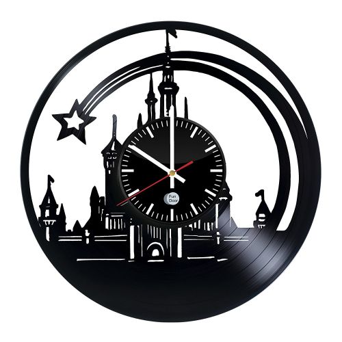  Fun Door WALT DISNEY CASTLE Vinyl Record Wall Clock - Get unique kids room wall decor - Gift ideas for friends, teens, children, girls and boys - Unique Art Design