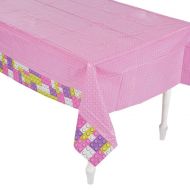 Fun Express Pastel Color Brick Party Tablecloth - 54 x 108