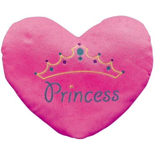  Fun Express “Princess” Heart Pillow (with the Princess Embroiding) 13 1/2 X 11. Plush.