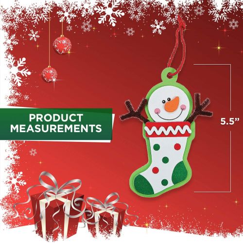  [아마존베스트]Fun Express 12 - Snowman Stocking Ornament Craft Kit - Crafts for Kids & Ornament Crafts