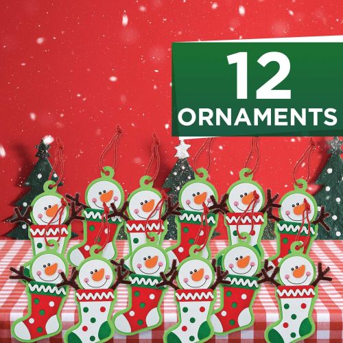  [아마존베스트]Fun Express 12 - Snowman Stocking Ornament Craft Kit - Crafts for Kids & Ornament Crafts