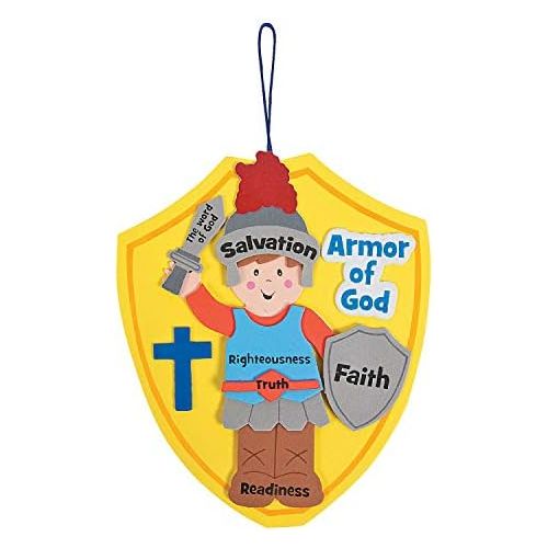  [아마존베스트]Fun Express Armor of God Craft Kit (kit Makes 12), Hanging Decor Craft Kits, Sign Decorations