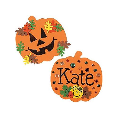  [아마존베스트]Fun Express 8 Inch Foam Halloween Pumpkins - Craft Shapes - 24 Pack