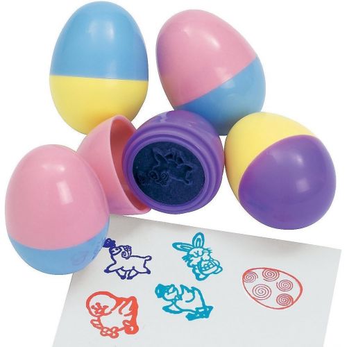  [아마존베스트]6 Easter Egg Stampers - Measure 1.5 Inches for Easter eggs hunt game, Party, Kids stamps activities