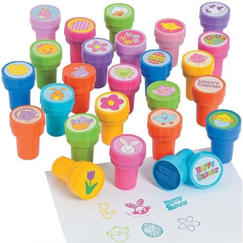  [아마존베스트]Fun Express - Easter Stamper Assortment (50pc) for Easter - Stationery - Stamps - Stamps - Self Inking - Easter - 50 Pieces